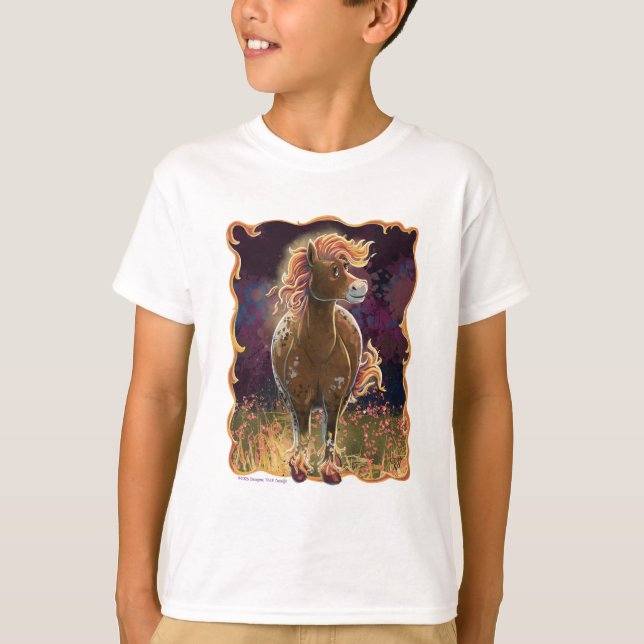Cute Fire Horse Front and Back T-Shirt (Front)