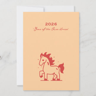 Cute Fire Horse Holiday Card