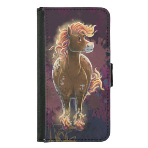 Cute Fire Horse Samsung Galaxy S5 Wallet Case