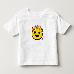 Cute Fire Smiley Y2K Toddler T-Shirt