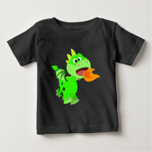 Cute Fire-Spitting Cartoon Baby Dragon Baby Tees