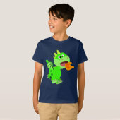 Cute Fire-Spitting Cartoon Baby Dragon Kids Tees (Front Full)