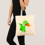 Cute Fire-Spitting Cartoon Baby Dragon Tote Bag