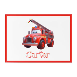 Cute fire truck acrylic print