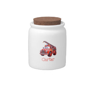 Cute fire truck candy jar