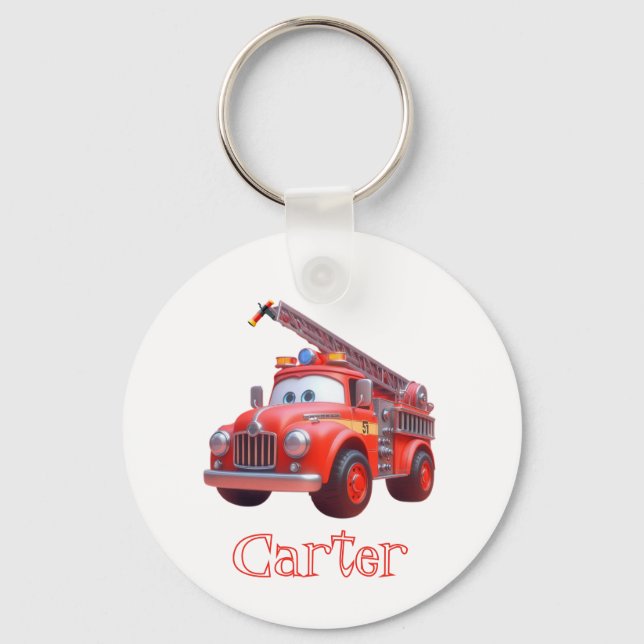 Cute fire truck keychain (Front)