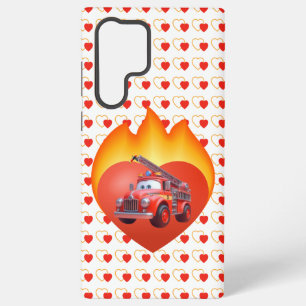 Cute fire truck Valentine's day Samsung Galaxy S22 Ultra Case