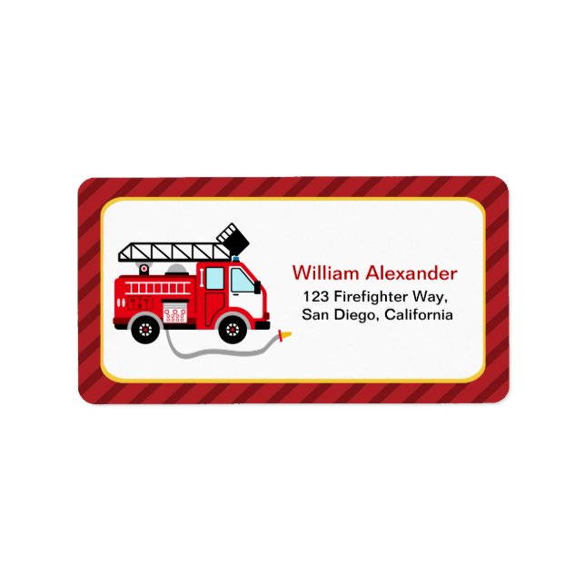 Cute Firefighter Address Labels (Front)