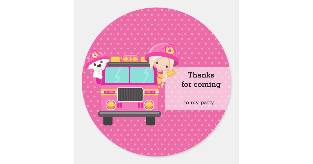 Cute Firefighter Classic Round Sticker Zazzle