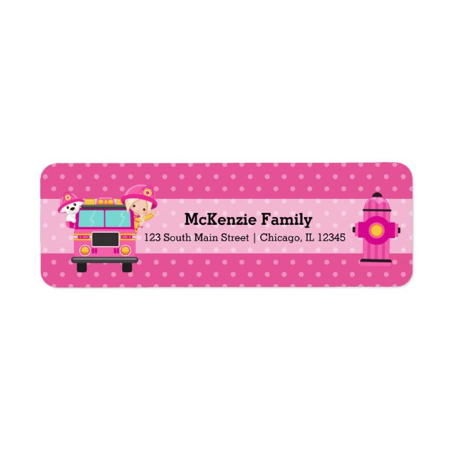 Cute firefighter label (Front)