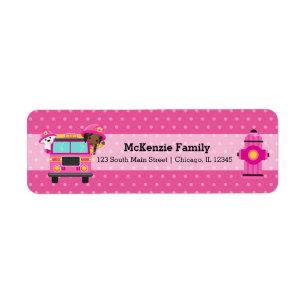 Cute firefighter label