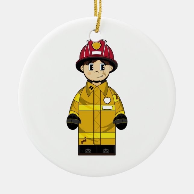 Cute Firefighter Ornament (Front)