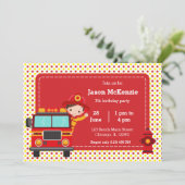 Cute Firefighter party Invitation (Standing Front)