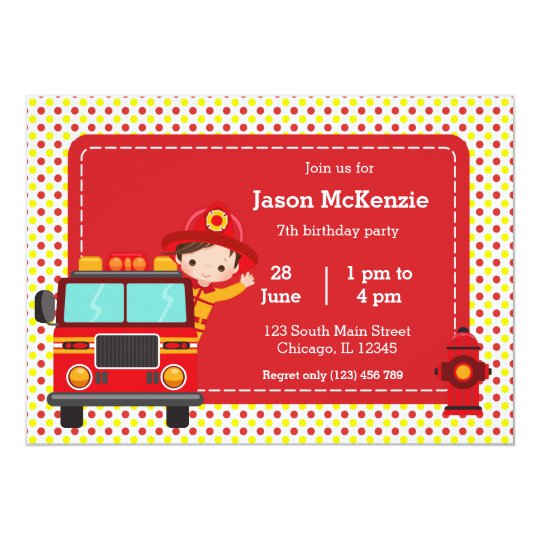 Cute Firefighter party Invitation | Zazzle.com