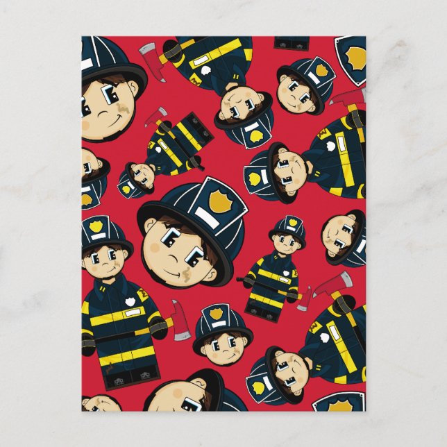 Cute Firefighter Postcard (Front)