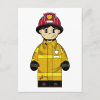 Cute Firefighter Postcard