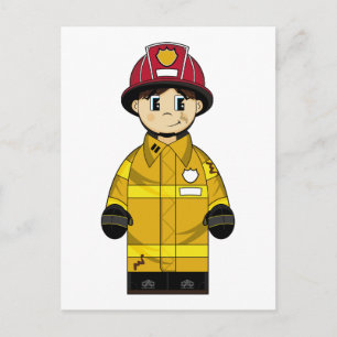 Cute Firefighter Postcard
