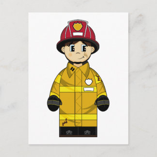 Cute Firefighter Postcard