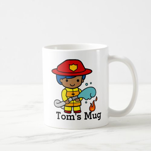 Cute Firefighter putting out fire Coffee Mug