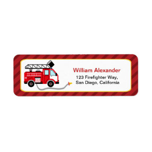 Cute Firefighter Return Address Labels