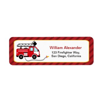 Cute Firefighter Return Address Labels by SpecialOccasionCards at Zazzle