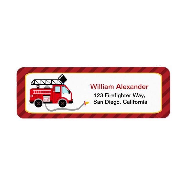 Cute Firefighter Return Address Labels (Front)