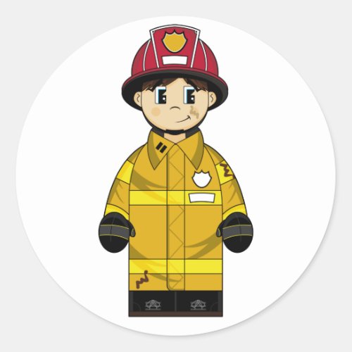 Cute Firefighter Sticker