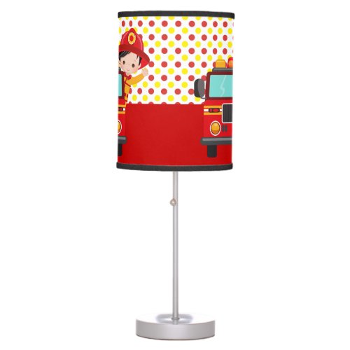 Cute firefighter table lamp