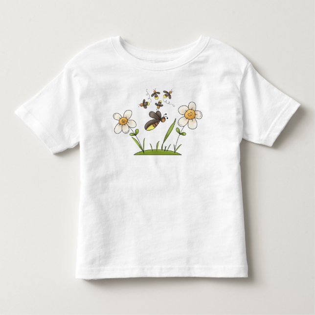 Cute Firefly Bugs Yellow Lightening Bugs Insect Toddler T-shirt (Front)