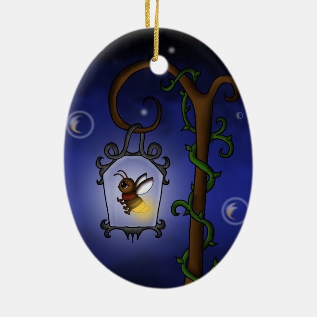 cute Firefly Ceramic Ornament (Back)