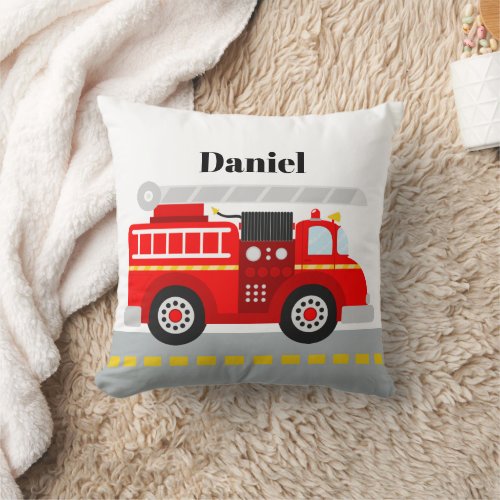 Cute fireman add name decor room pillow