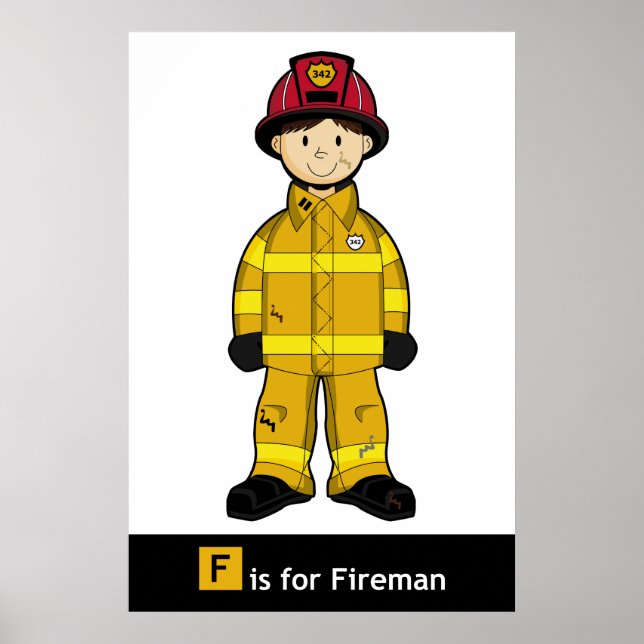 Cute Fireman Poster (Front)
