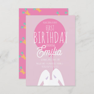 Cute First Birthday Bunny Party Invitation
