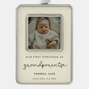 Cute First Christmas as Grandparents Photo Ornament
