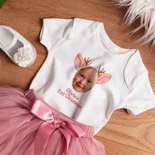 Cute First Christmas Baby Reindeer Bodysuit