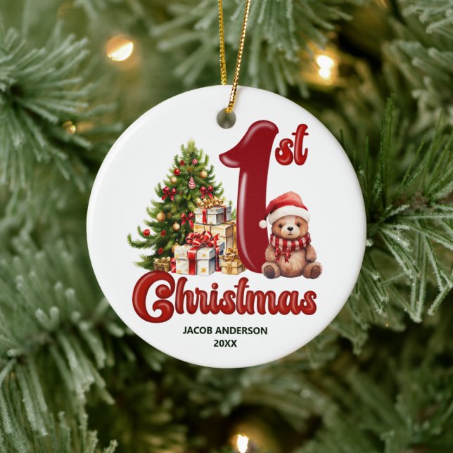 Cute First Christmas  Ceramic Ornament (Tree)