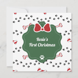 Cute First Christmas Dog Lover Christmas Card