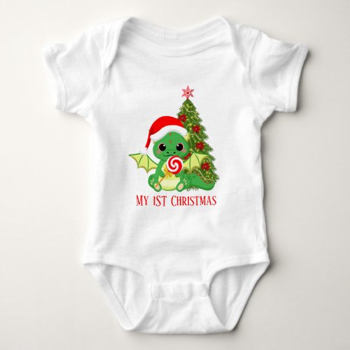 cute first Christmas dragon unisex Baby Bodysuit