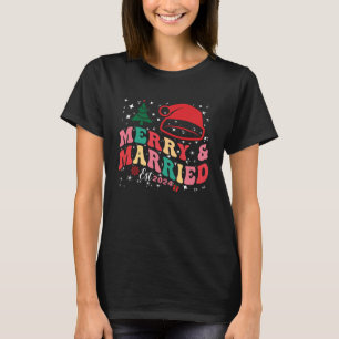 Cute First Christmas Married and Merry Newlyweds T-Shirt