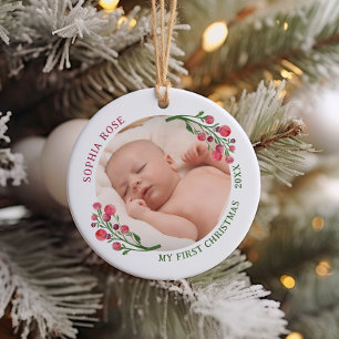 Cute First Christmas New Baby Ceramic Ornament
