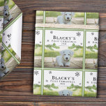 Cute First Christmas Pine Puppy Dog Pet Photo Wrapping Paper<br><div class="desc">Cute First Christmas Pine Puppy Dog Pet Photo Wrapping Paper. Add your dog`s photo,  name and year - insert your favorite puppy photo. You can use this custom wrapping paper for any pet.</div>