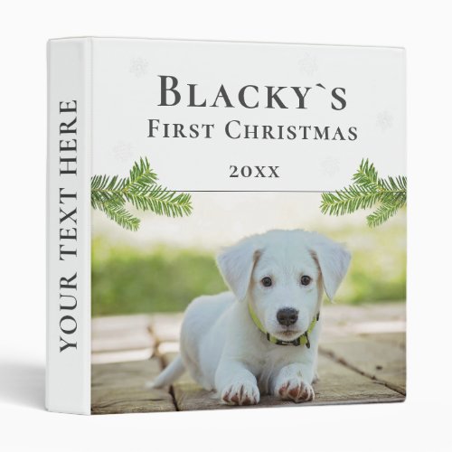 Cute First Christmas Puppy Christmas Photo Album 3 Ring Binder