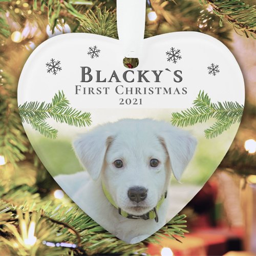 Cute First Christmas Puppy Christmas Photo Ornament