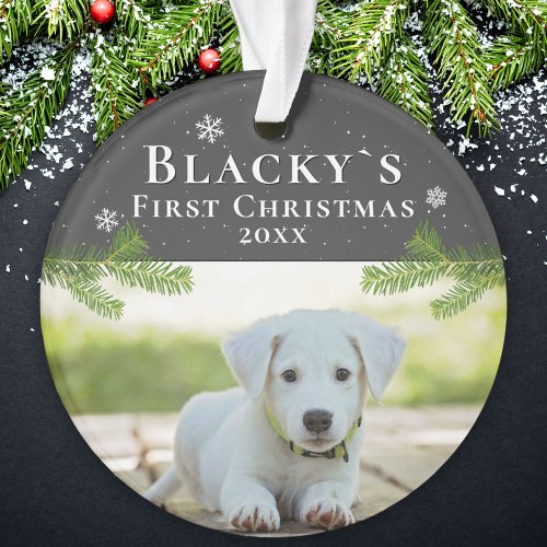 Cute First Christmas Puppy Christmas Photo Ornament