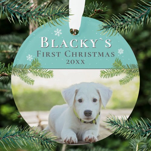 Cute First Christmas Puppy Christmas Photo Ornament