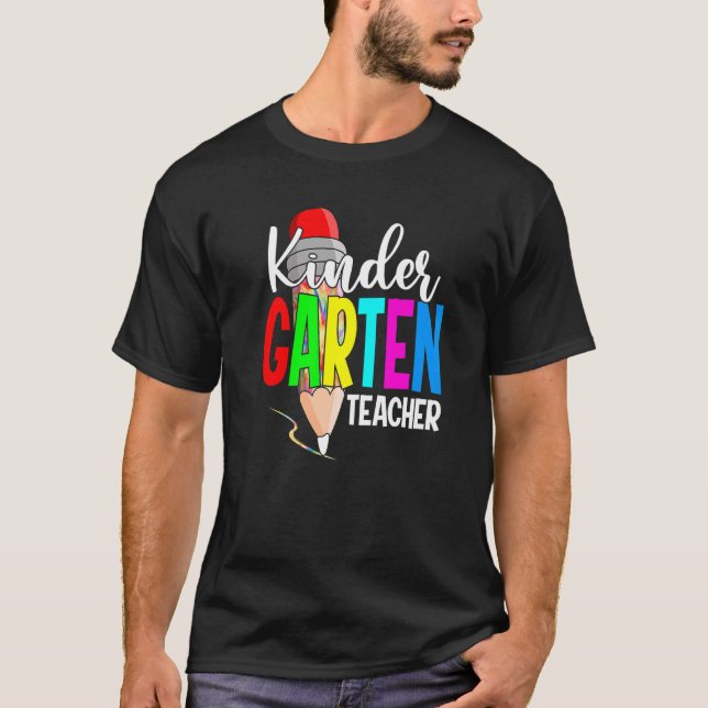 Cute First Day Of Kindergarten Teacher Students Ti T-Shirt (Front)