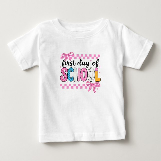 Cute First Day of School Design Baby T-Shirt (Front)
