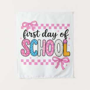 Cute First Day of School Design Tapestry