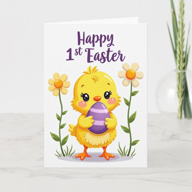 Cute First Easter Greeting Card (Front)
