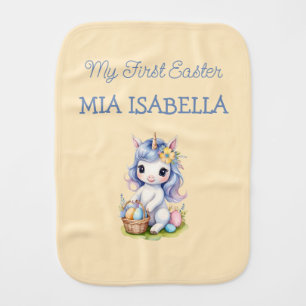 Cute First Easter Unicorn Customizable Burp Cloth